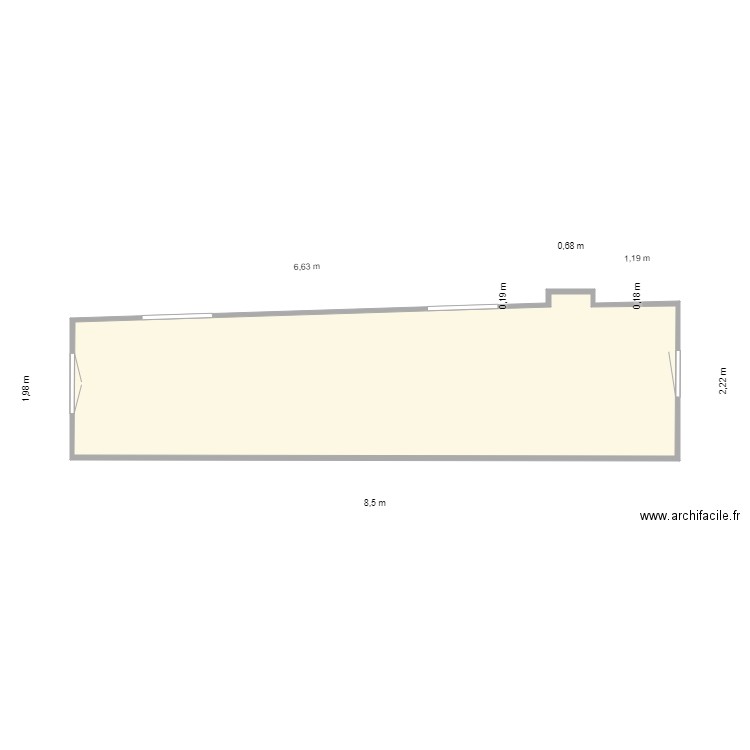 dressing louloute. Plan de 1 pièce et 17 m2