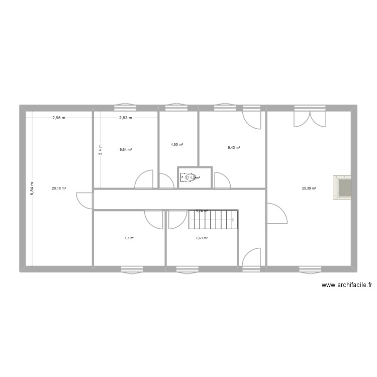 MAISON ORIGINE. Plan de 9 pièces et 96 m2