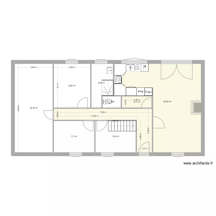 MAISON ORIGINE. Plan de 9  et 96 m²
