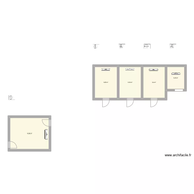 PIC La poste Lempdes Clermond-Ferrand. Plan de 5  et 51 m²