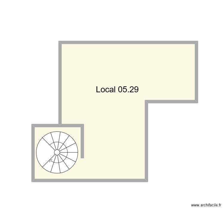 Local 05.29 SMB. Plan de 1 pièce et 20 m2
