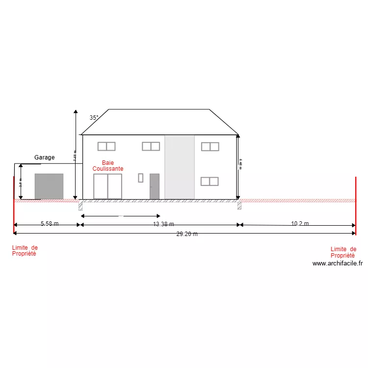 plan de fa&ccedil;ade sud ouest ambleteuse apres tx. Plan de 