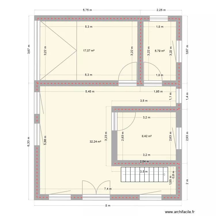 Plan-RDC-240726. Plan de 4  et 64 m²