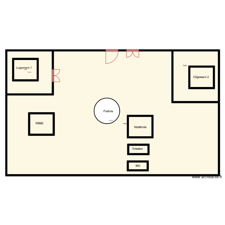 Vue en Plan DOUTOU. Plan de 9 pièces et 732 m2