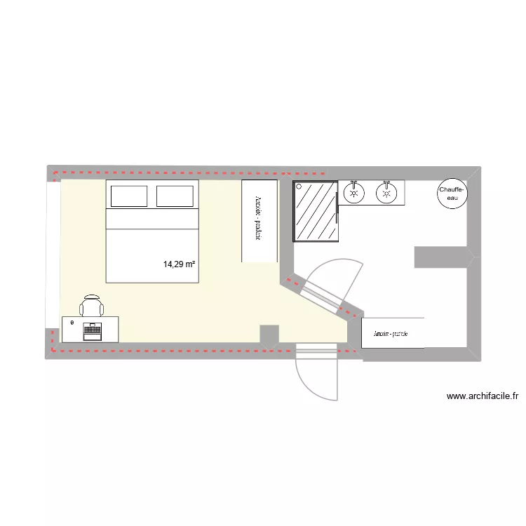 chambre parentale. Plan de 1 et 14 m² chambre parentale. Plan de 1 et 14 m²