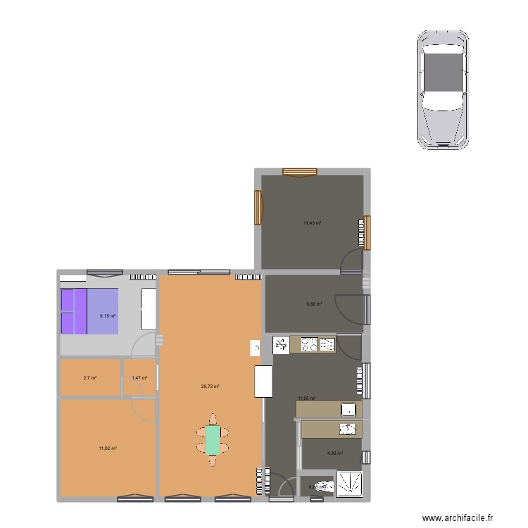 HOme. Plan de 10 pièces et 86 m2