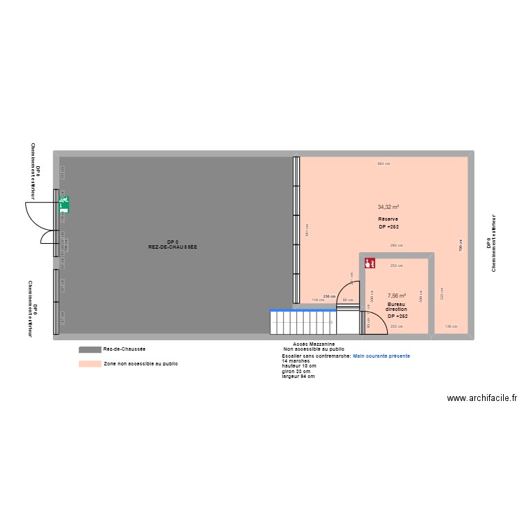 LE BEUZZ CAFÉ MEZZANINE AVANT TRAVAUX. Plan de 0 pièce et 0 m2