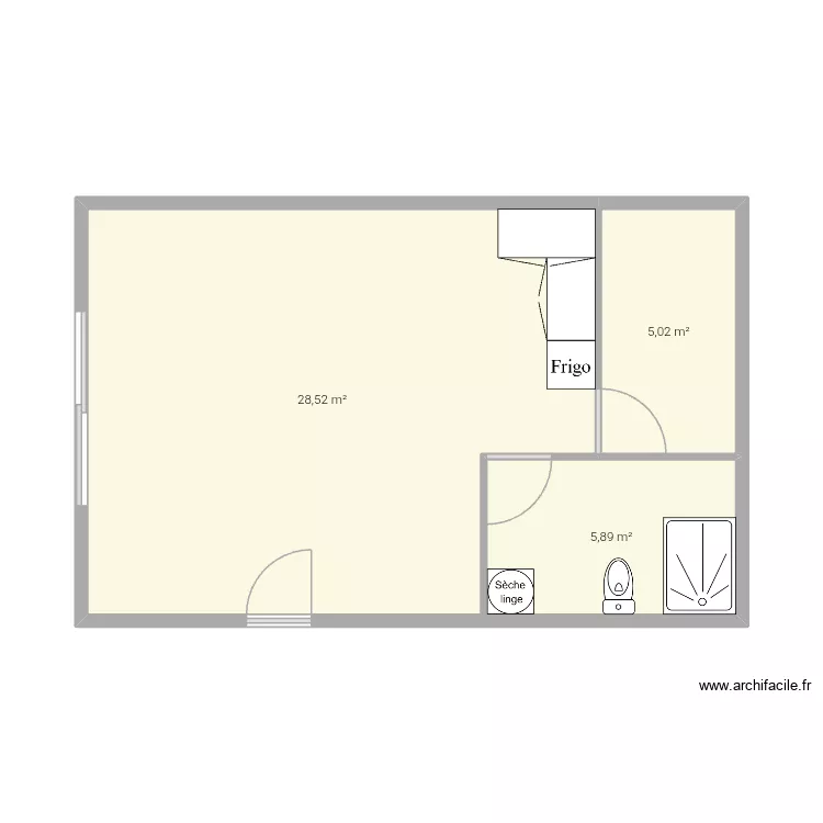 Maison 40m2 v2. Plan de 3 Pièces et 39 m² Maison 40m2 v2. Plan de 3 Pièces et 39 m²