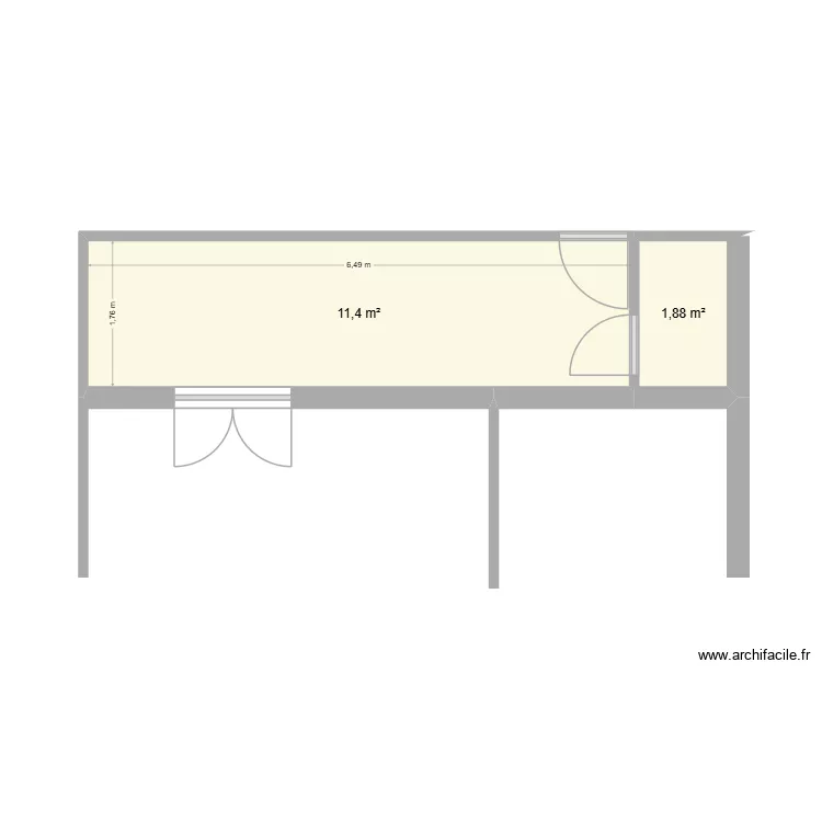 Terrasse Ste Lucie. Plan de 2  et 13 m²