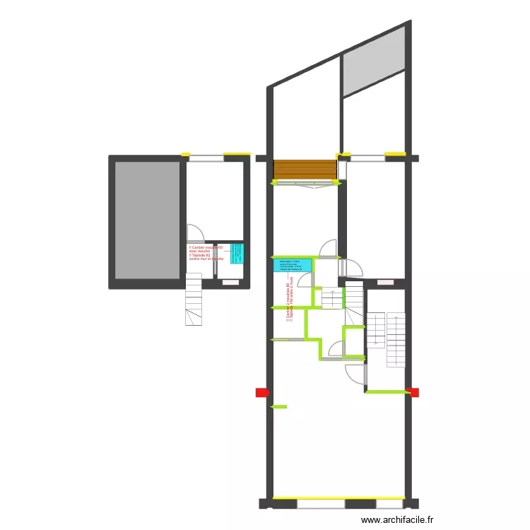 BAUCQ 77 1e &eacute;tage - Meubles sdb. Plan de 13 Pièces et 100 m²