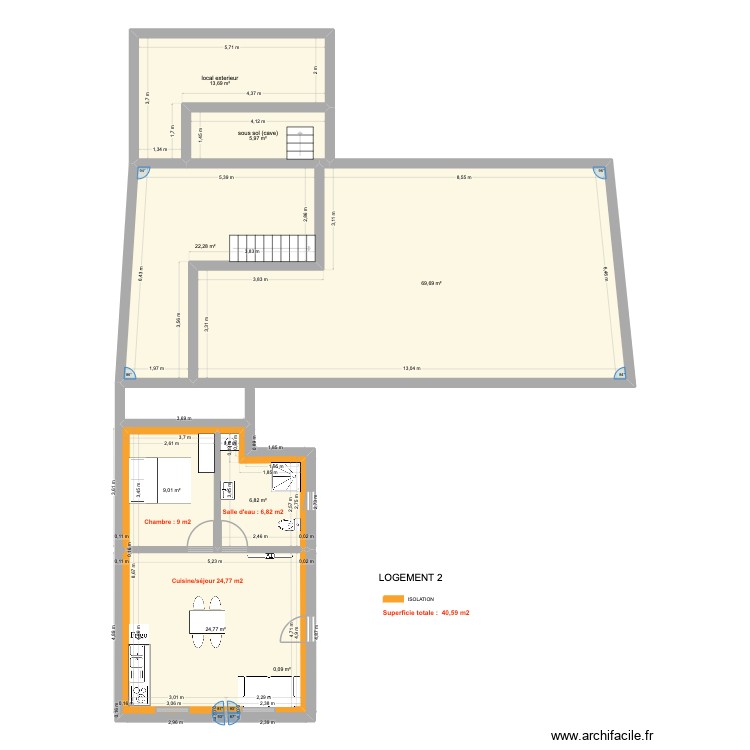 GISY GARAGE LOGEMENT 2. Plan de 0 pièce et 0 m2
