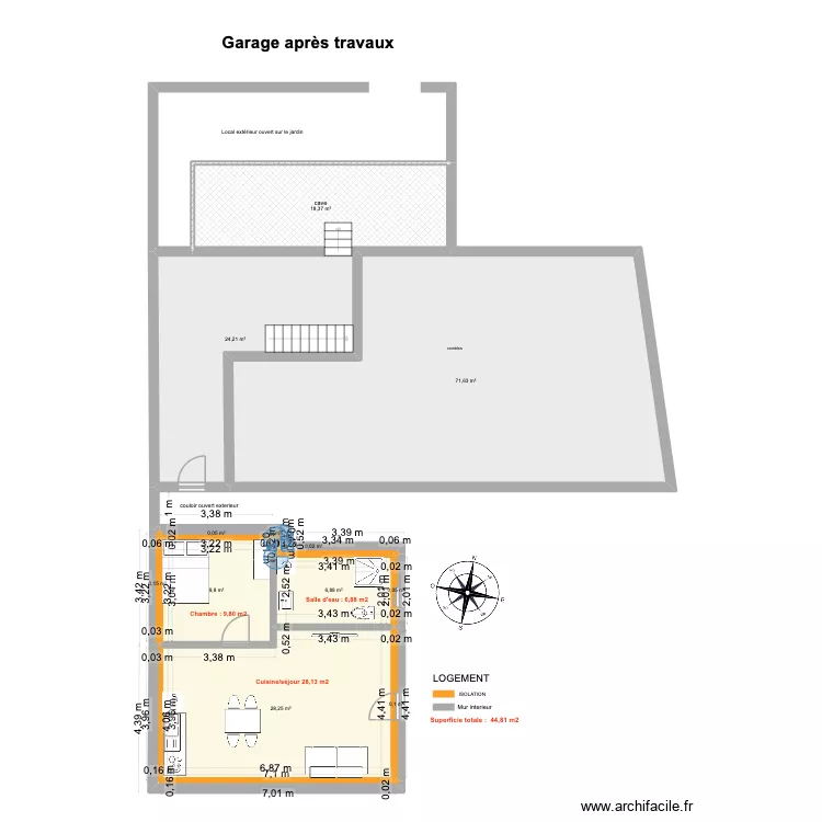 GISY GARAGE LOGEMENT 2. Plan de 12  et 160 m²