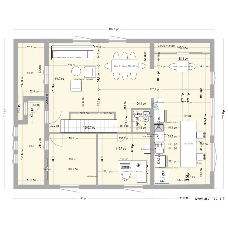 kamou4. Plan de 6 pièces et 104 m2