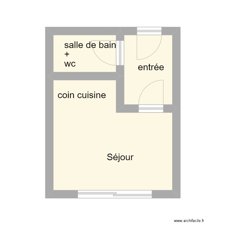 0691. Plan de 3 pièces et 18 m2