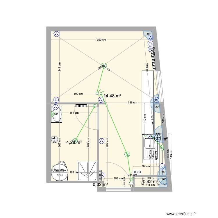 AL COUTAUX V3. Plan de 5 pièces et 20 m2