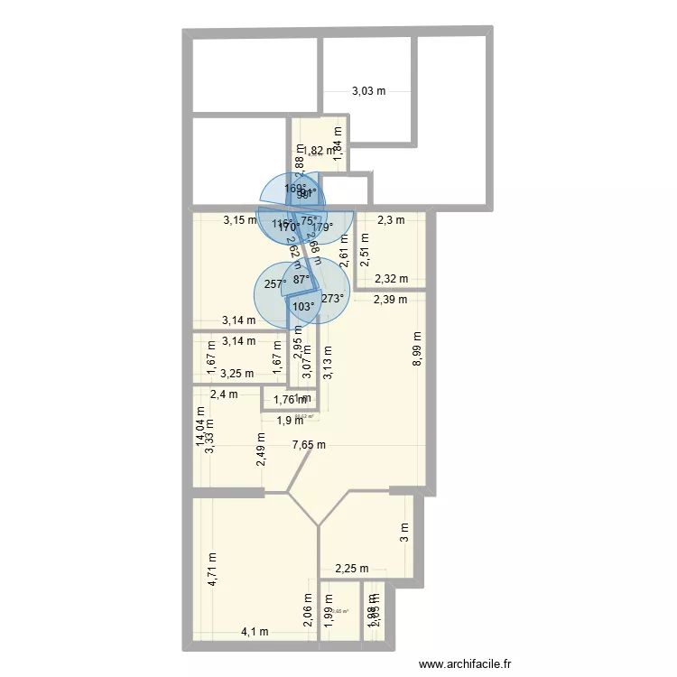 maison cailleau clim. Plan de 3  et 106 m²