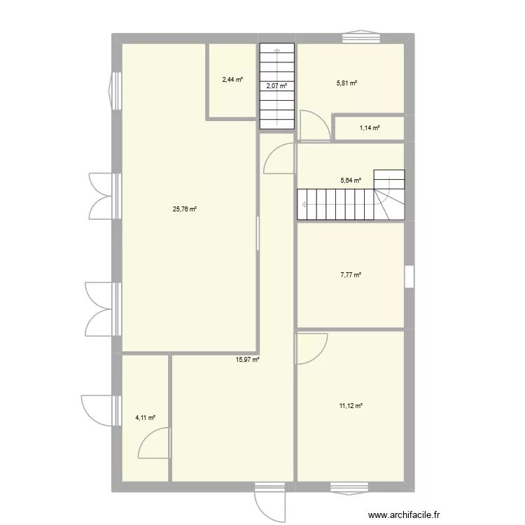 &eacute;bauche Jardini&egrave;re. Plan de 10  et 82 m²