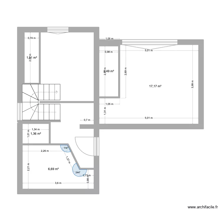 elect rdc. Plan de 5  et 30 m²