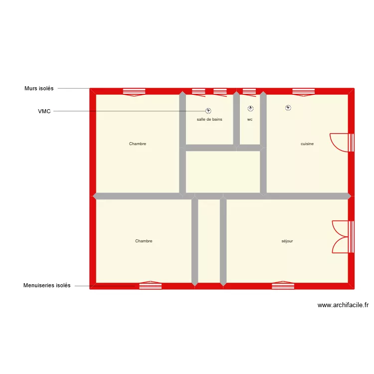 CHANTEGREILH &eacute;tape1 et 2 &eacute;tage. Plan de 