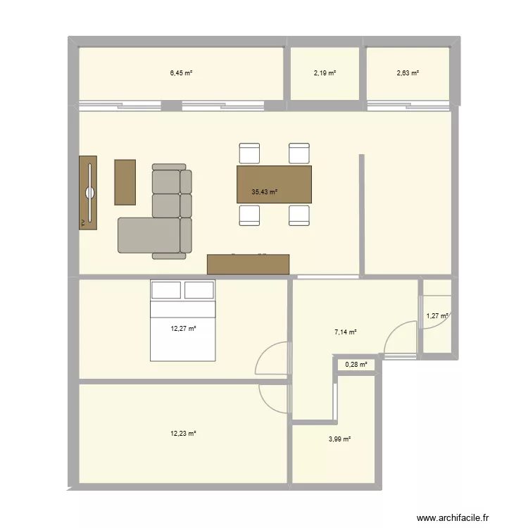 Appart. Plan de 10  et 84 m²