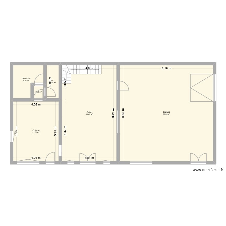 Maison Loddes - etage 1. Plan de 13 pièces et 279 m2
