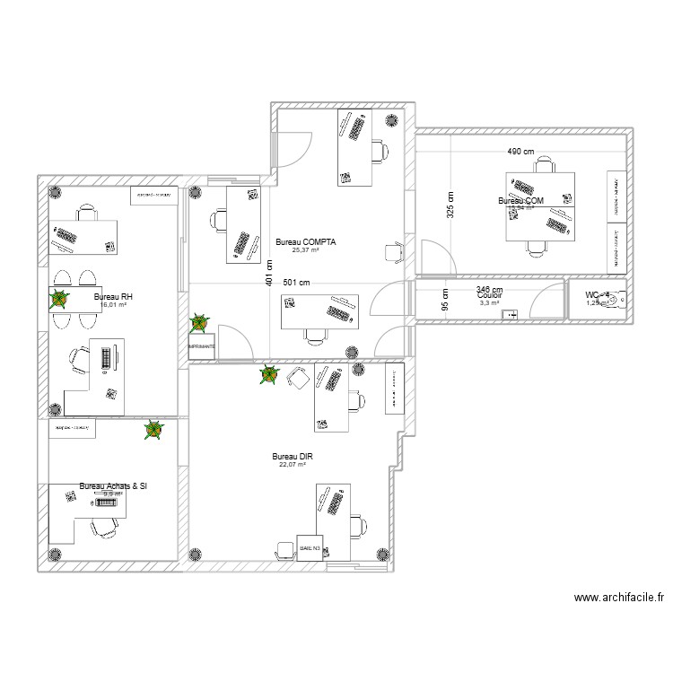 Bureaux groupe v1.3. Plan de 0 pièce et 0 m2
