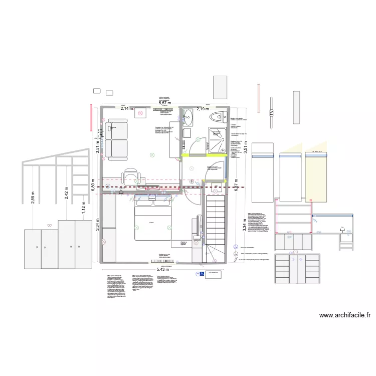 DEFINITIF salon + chambre bis. Plan de 14 Pièces et 42 m² DEFINITIF salon + chambre bis. Plan de 14 Pièces et 42 m²