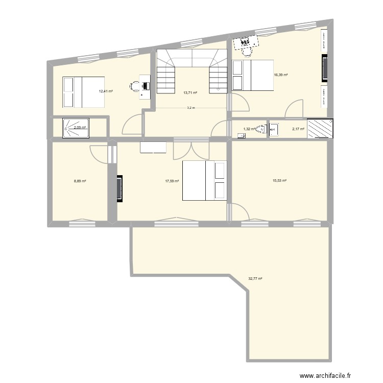 plan Dulud 1er etage VERIF. Plan de 10 pièces et 123 m2