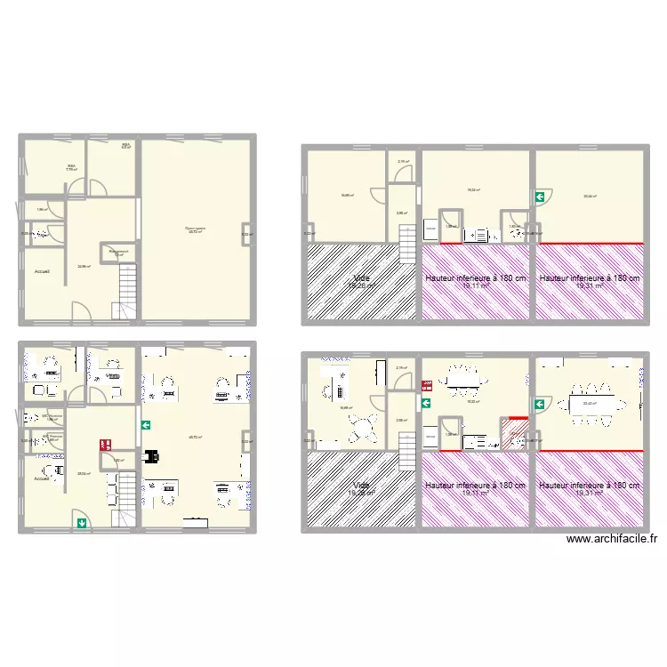 frejus. Plan de 44  et 437 m²