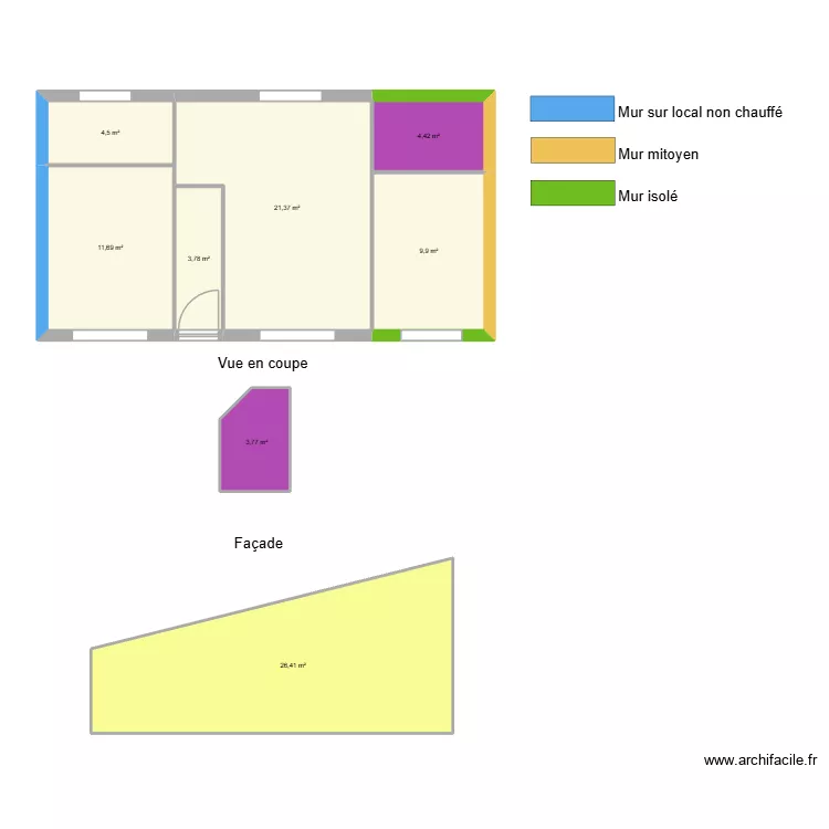 pycke location. Plan de 8  et 86 m²