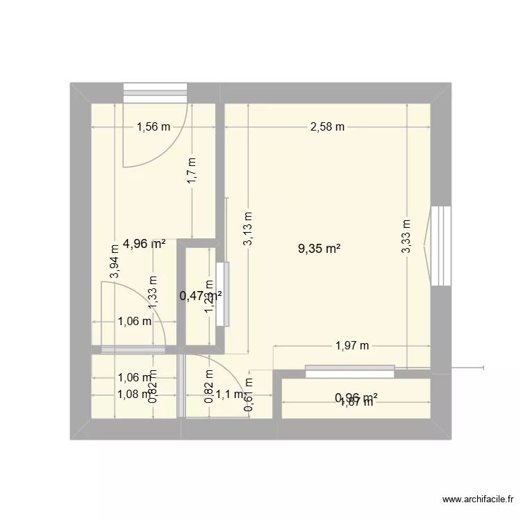 CHAMBRE PRIGONRIEUX. Plan de 4 et 16 m² CHAMBRE PRIGONRIEUX. Plan de 4 et 16 m²