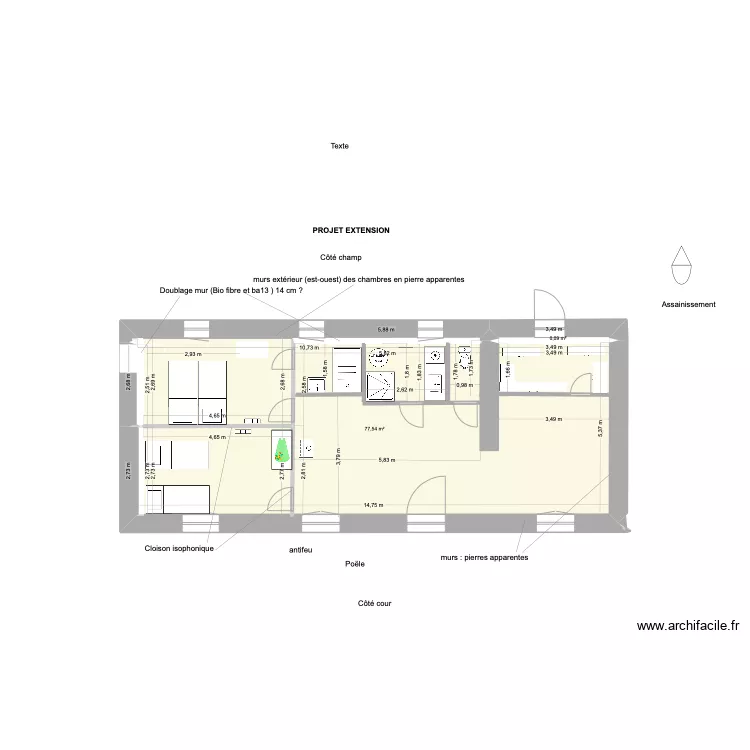 Extension, le Haras. Plan de 