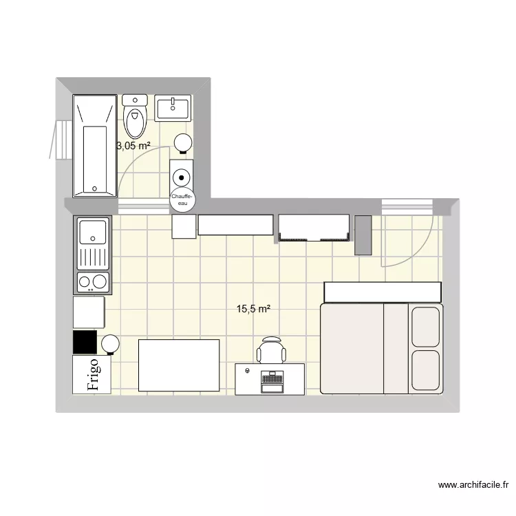 appartement v2. Plan de 2 et 19 m² appartement v2. Plan de 2 et 19 m²