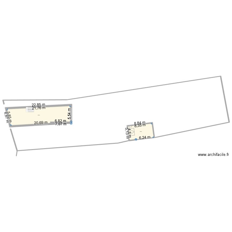 test. Plan de 2 pièces et 157 m2