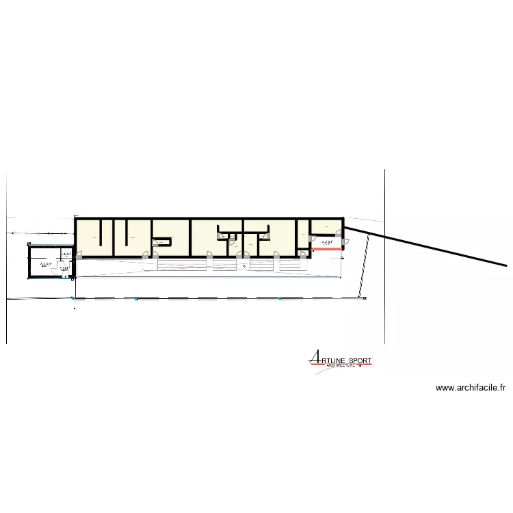 Vestiaire de foot. Plan de 
