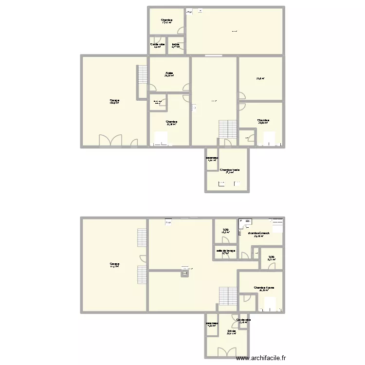 maison rawdon. Plan de 26  et 824 m²