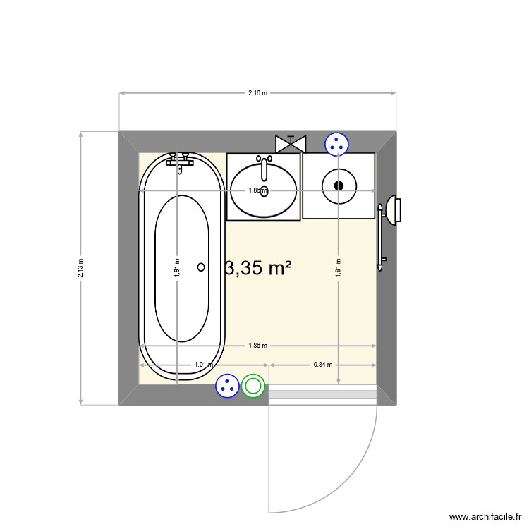 Salle de bain. Plan de 0 pièce et 0 m2