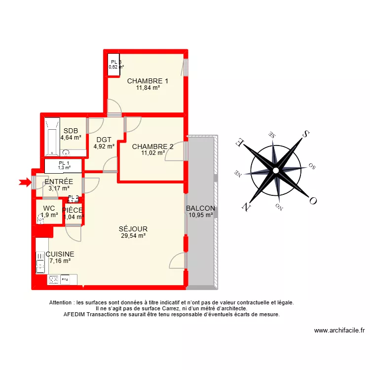 BI 32206. Plan de 15  et 105 m²