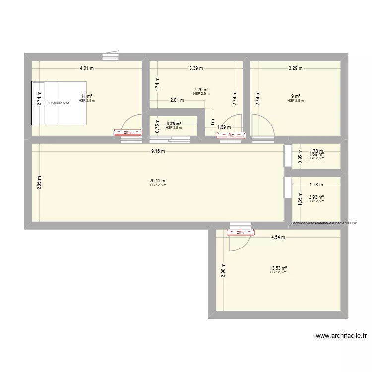 HAMID. Plan de 8 pièces et 73 m² HAMID. Plan de 8 pièces et 73 m²