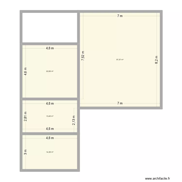 F House. Plan de 4  et 107 m²