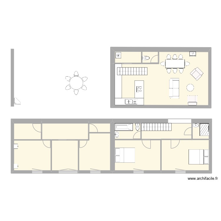 VB2. Plan de 6 pièces et 120 m2