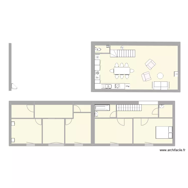 VB2. Plan de 6  et 123 m²