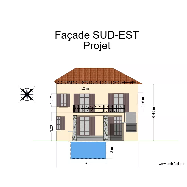 Escourche Façade SUD-EST Projet. Plan de Escourche Façade SUD-EST Projet. Plan de