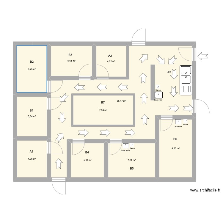 Plan de circulation plan 1. Plan de 0 pièce et 0 m2