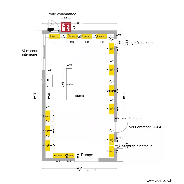 boutique rhum attitude. Plan de 1 et 58 m² boutique rhum attitude. Plan de 1 et 58 m²