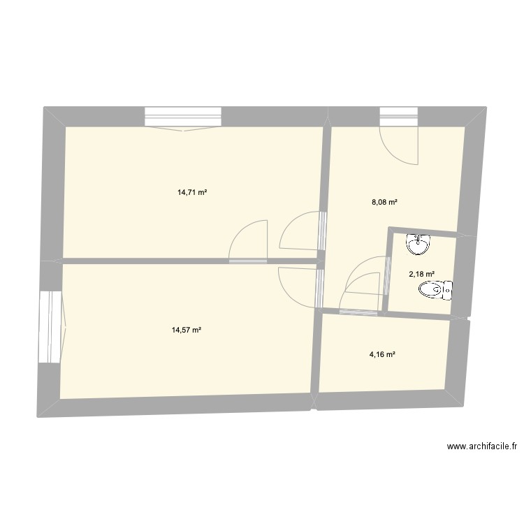 Annexe CR. Plan de 5 pièces et 44 m2