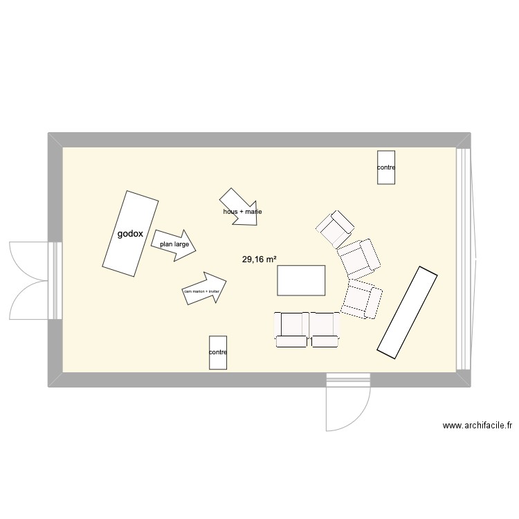 live mater. Plan de 1 pièce et 29 m2