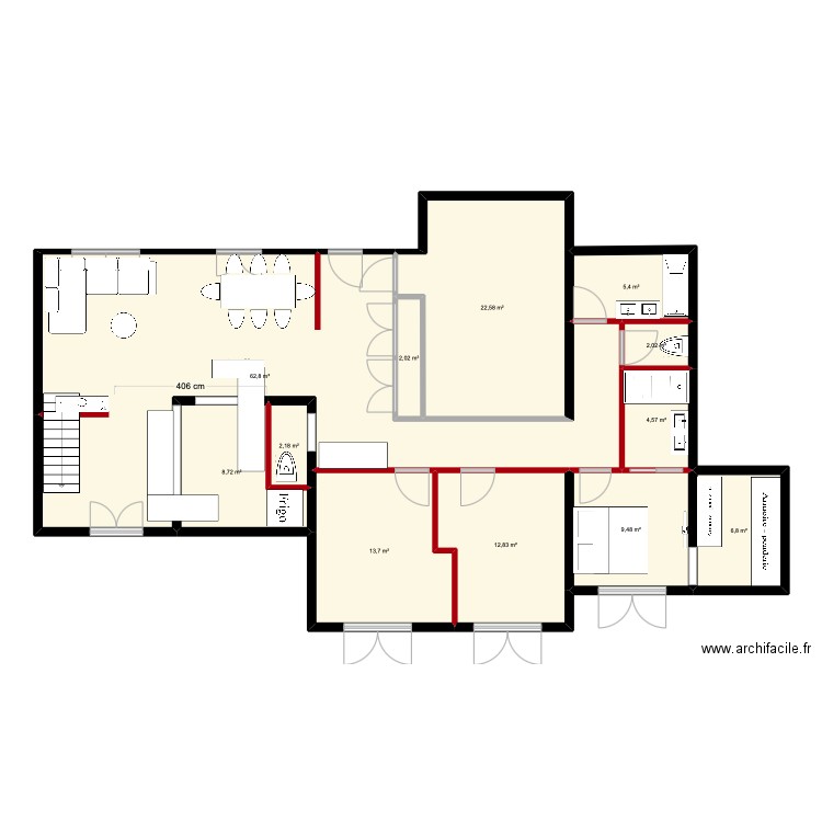 colin. Plan de 12 pièces et 153 m2