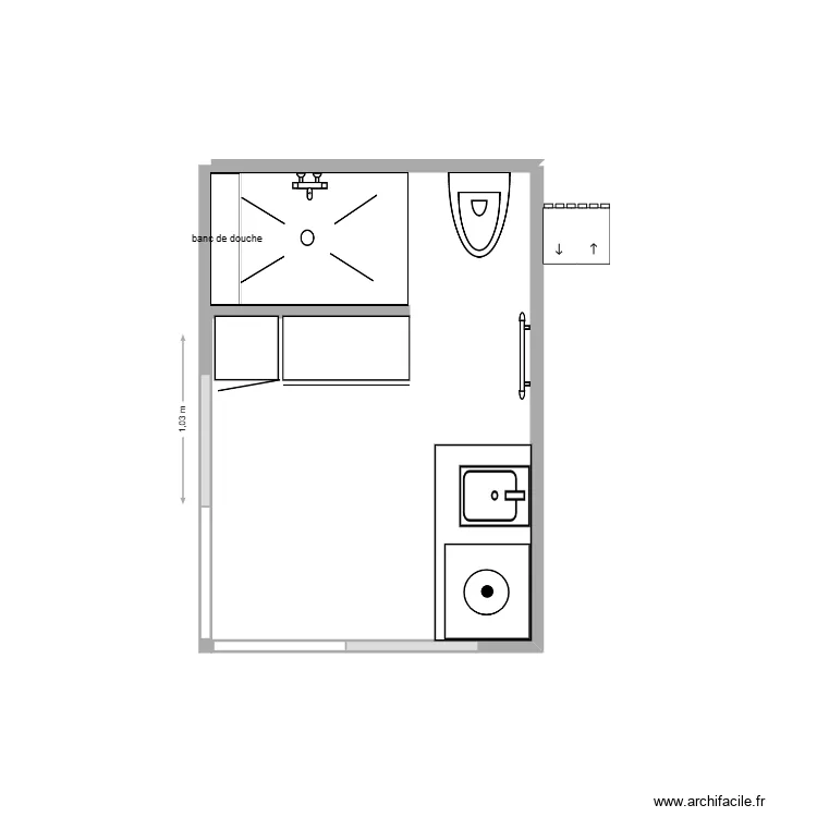 salle de bain 1er etage. Plan de 
