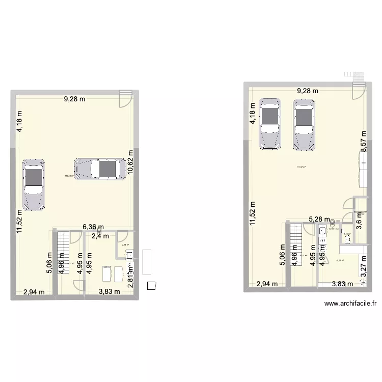 Peixoto. Plan de 25  et 521 m²
